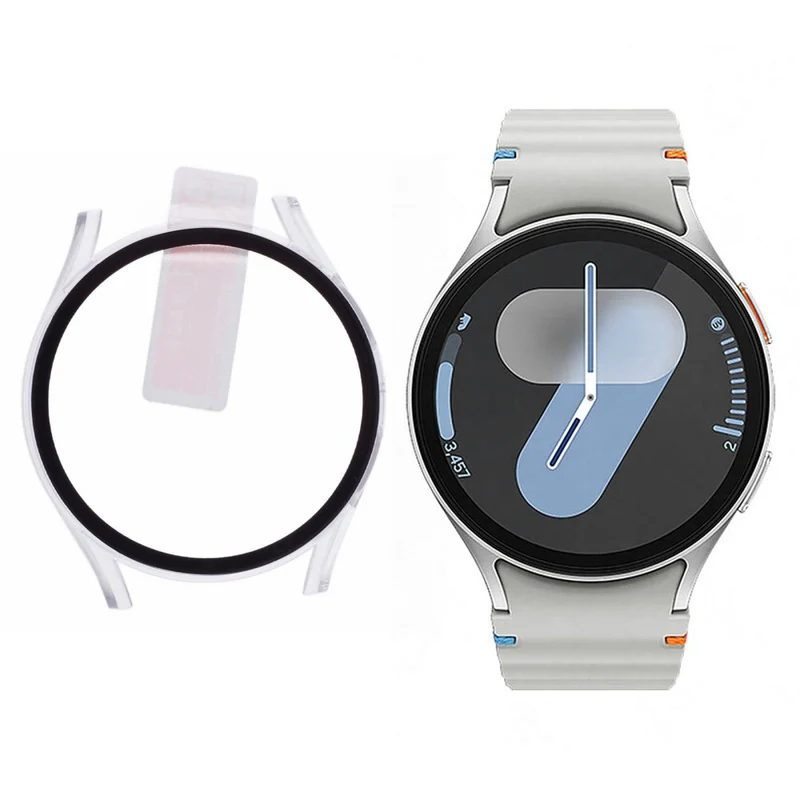 Auffallend Gut Samsung Galaxy Watch 7 40mm Hülle mit Displayschutz in Glas und Silikon