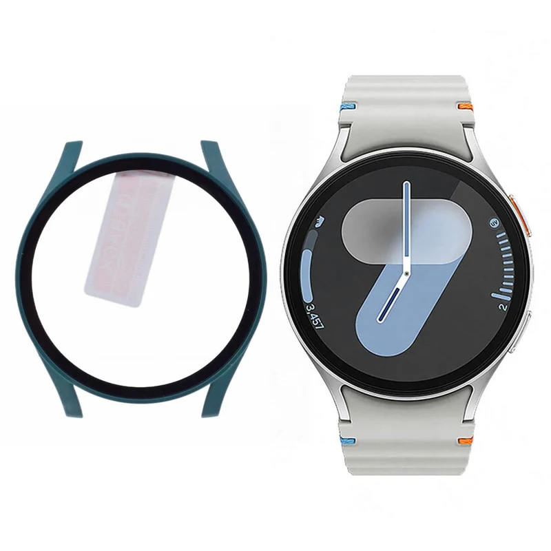 Weich Samsung Galaxy Watch 7 44mm Hülle mit Displayschutz in Glas und Silikon