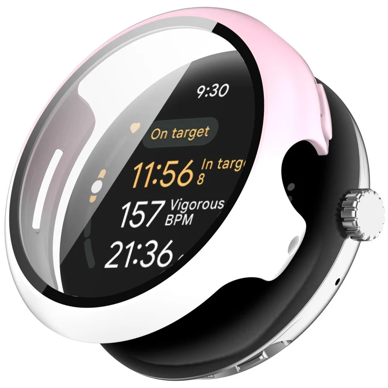 Schützend Google Pixel Watch 3 XL 45mm Hülle mit Displayschutz in Glas und Silikon