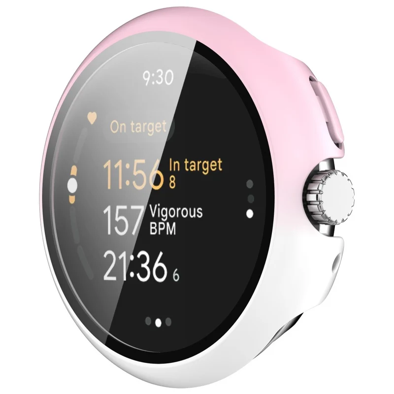 Schützend Google Pixel Watch 3 XL 45mm Hülle mit Displayschutz in Glas und Silikon