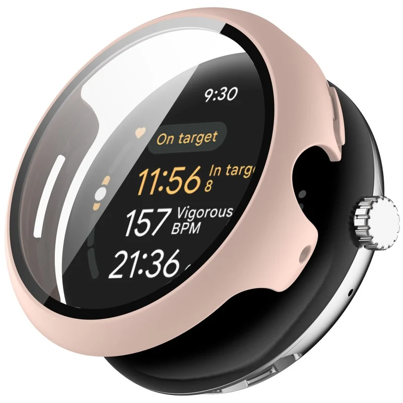 Schützend Google Pixel Watch 3 XL 45mm Hülle mit Displayschutz in Glas und Silikon