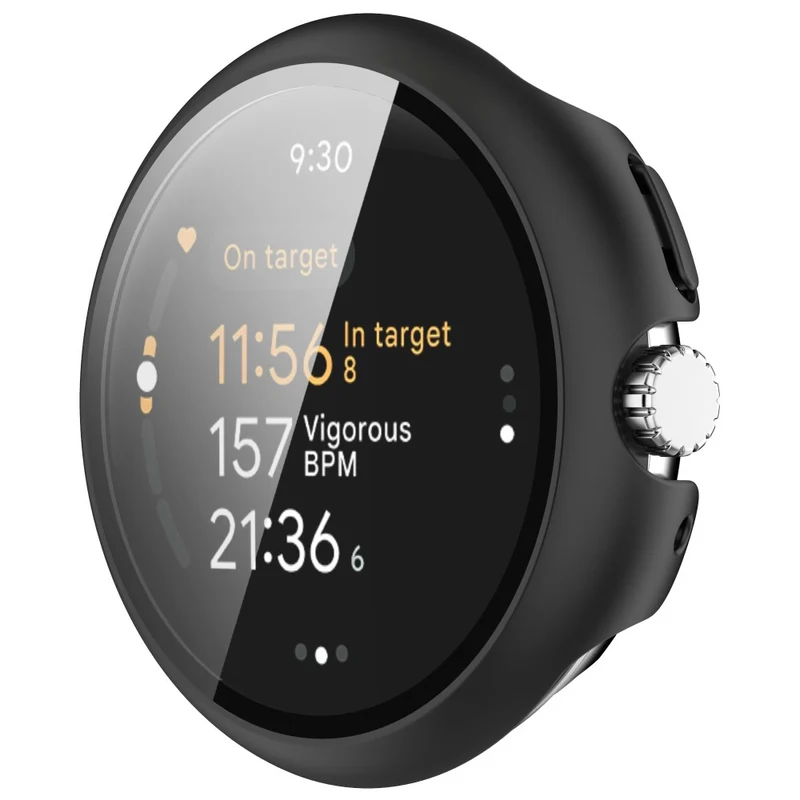 Schützend Google Pixel Watch 3 XL 45mm Hülle mit Displayschutz in Glas und Silikon