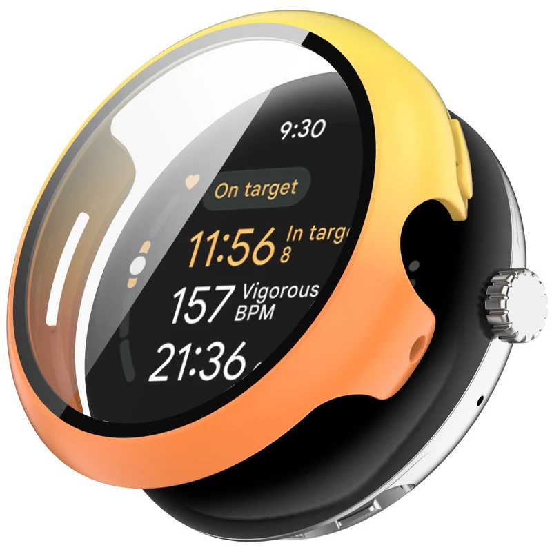 Schützend Google Pixel Watch 3 XL 45mm Hülle mit Displayschutz in Glas und Silikon
