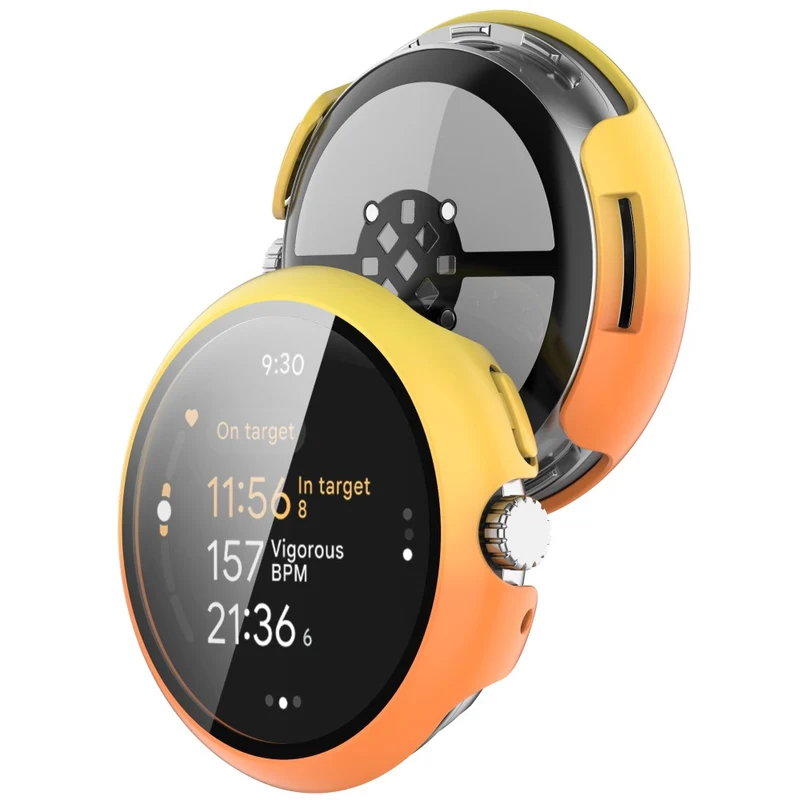 Schützend Google Pixel Watch 3 XL 45mm Hülle mit Displayschutz in Glas und Silikon