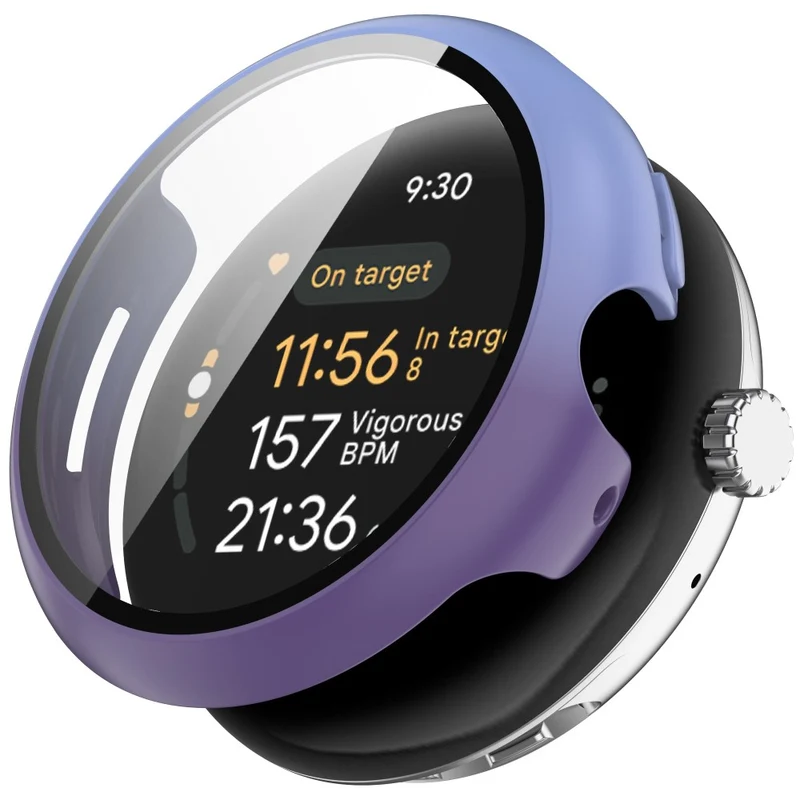 Schützend Google Pixel Watch 3 XL 45mm Hülle mit Displayschutz in Glas und Silikon