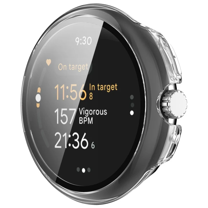 Schützend Google Pixel Watch 3 XL 45mm Hülle mit Displayschutz in Glas und Silikon
