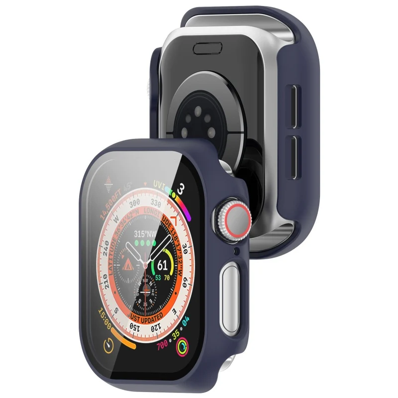 Mega Stylisch Apple Watch Series 10 46mm Hülle mit Displayschutz in Glas und Silikon