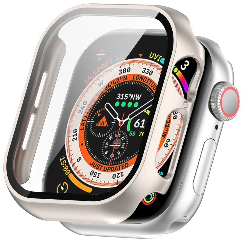 Mega Stylisch Apple Watch Series 10 46mm Hülle mit Displayschutz in Glas und Silikon