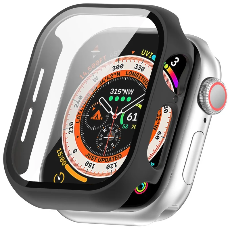 Weich Apple Watch Series 10 42mm Hülle mit Displayschutz in Glas und Silikon