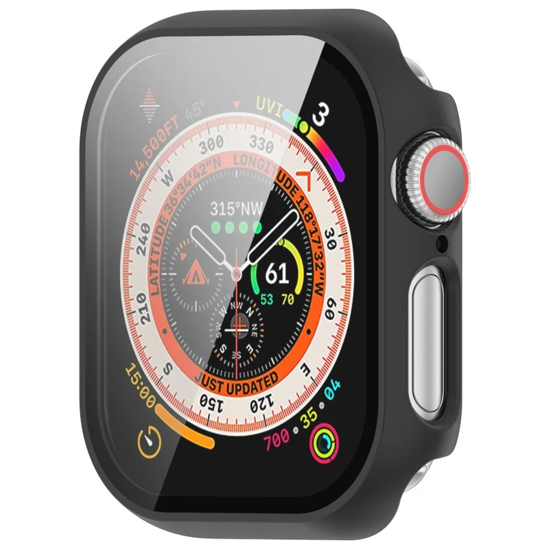 Weich Apple Watch Series 10 42mm Hülle mit Displayschutz in Glas und Silikon