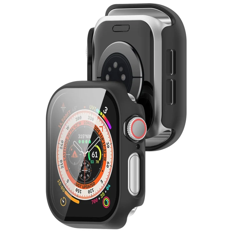 Weich Apple Watch Series 10 42mm Hülle mit Displayschutz in Glas und Silikon