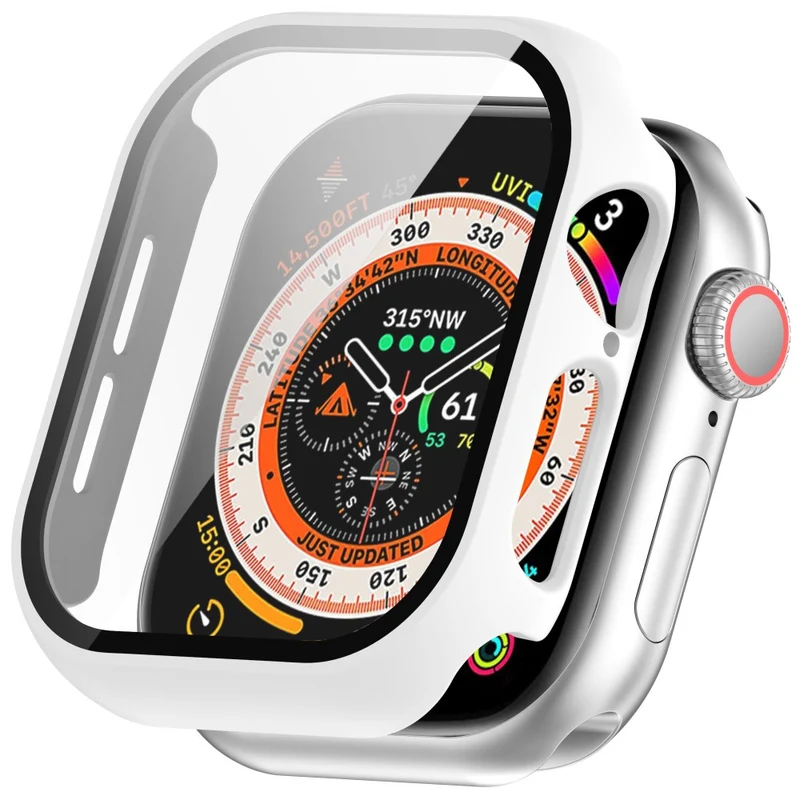 Weich Apple Watch Series 10 42mm Hülle mit Displayschutz in Glas und Silikon