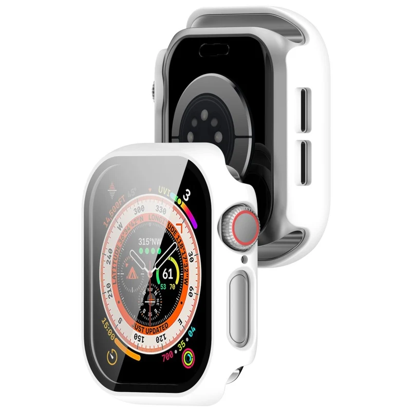 Weich Apple Watch Series 10 42mm Hülle mit Displayschutz in Glas und Silikon