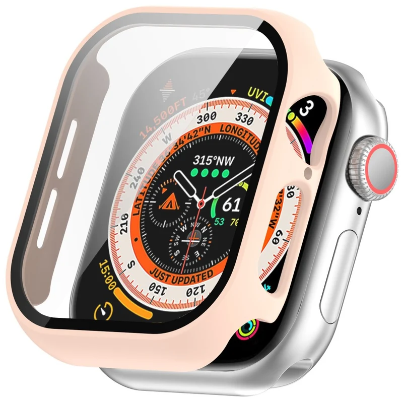 Weich Apple Watch Series 10 42mm Hülle mit Displayschutz in Glas und Silikon