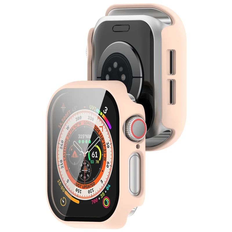 Weich Apple Watch Series 10 42mm Hülle mit Displayschutz in Glas und Silikon