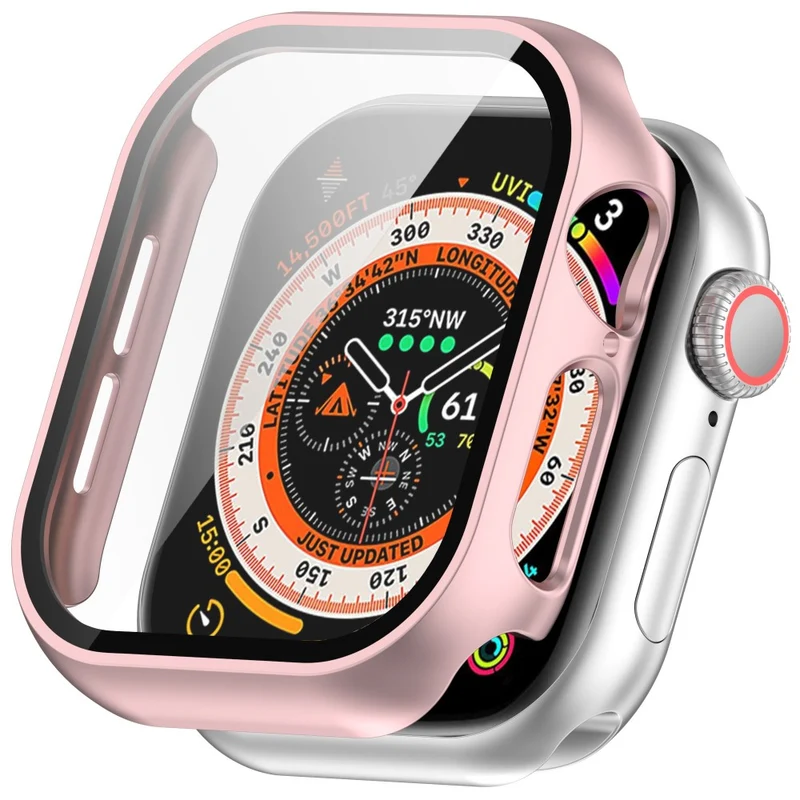 Weich Apple Watch Series 10 42mm Hülle mit Displayschutz in Glas und Silikon