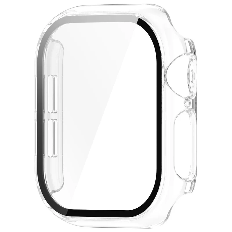 Weich Apple Watch Series 10 42mm Hülle mit Displayschutz in Glas und Silikon