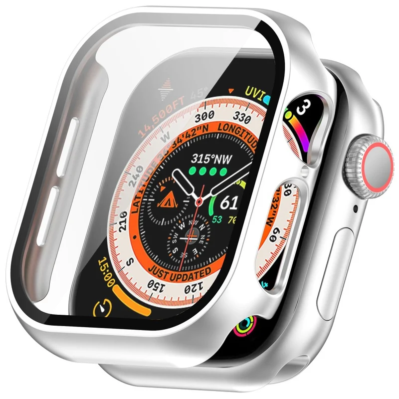 Weich Apple Watch Series 10 42mm Hülle mit Displayschutz in Glas und Silikon
