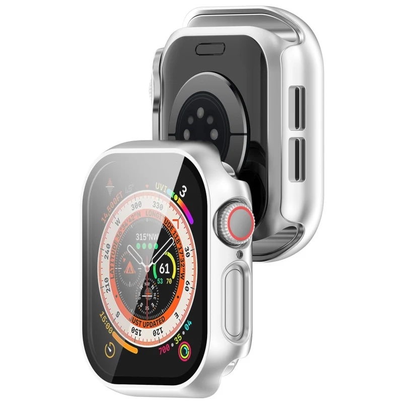Weich Apple Watch Series 10 42mm Hülle mit Displayschutz in Glas und Silikon