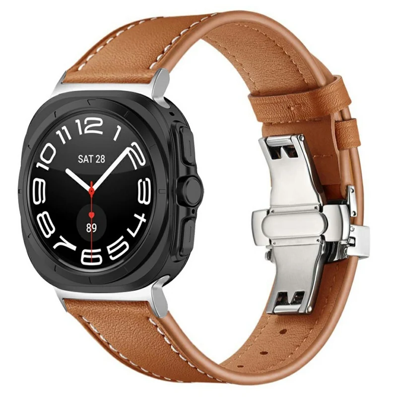Dauerhaft Samsung Galaxy Watch Ultra 47mm Echtes Leder Armband