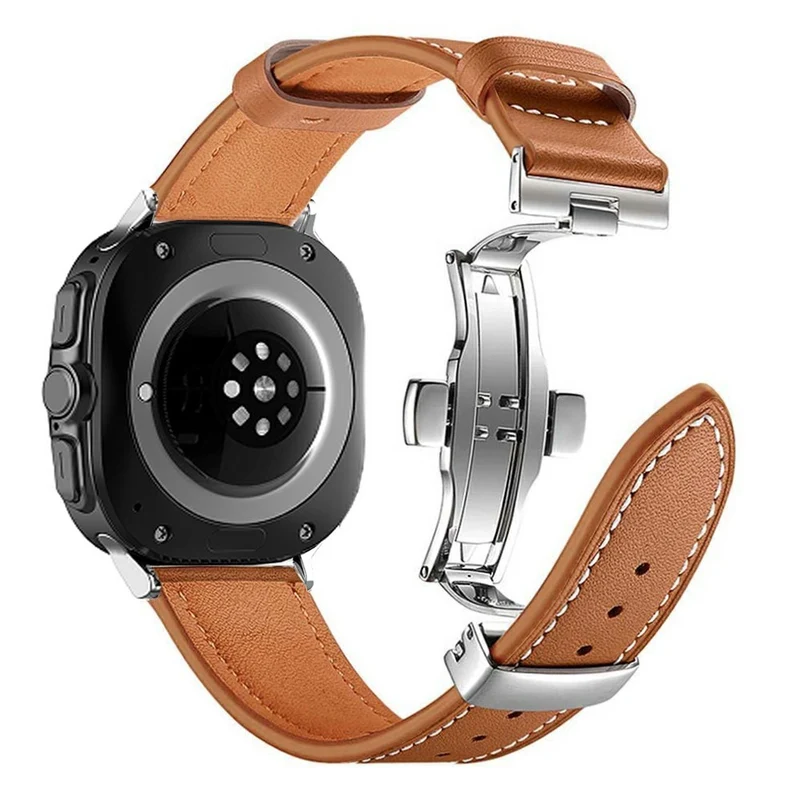 Dauerhaft Samsung Galaxy Watch Ultra 47mm Echtes Leder Armband