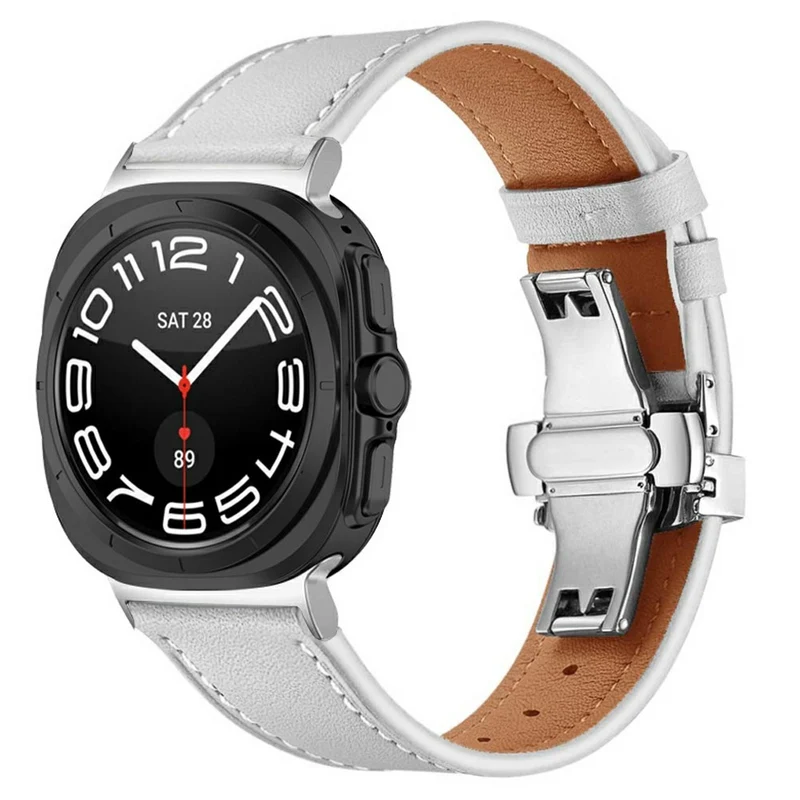 Dauerhaft Samsung Galaxy Watch Ultra 47mm Echtes Leder Armband