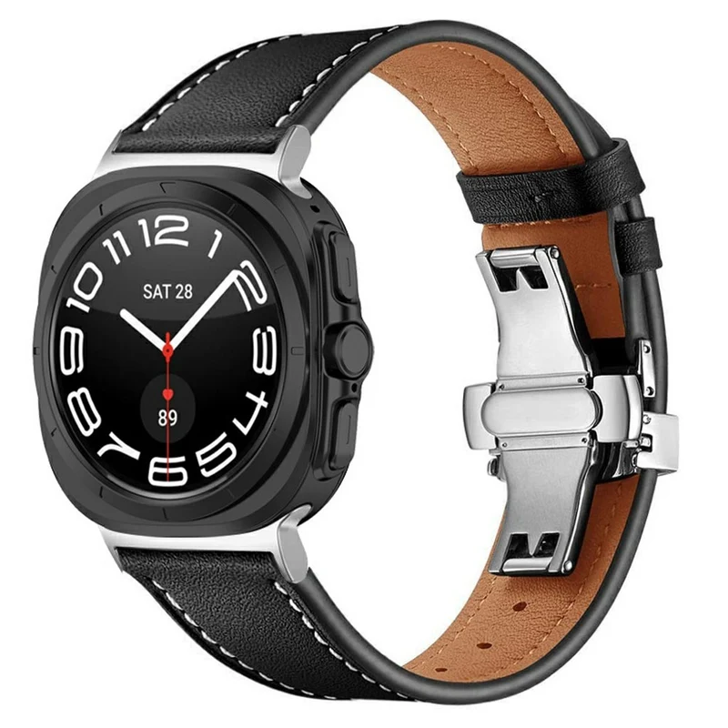 Dauerhaft Samsung Galaxy Watch Ultra 47mm Echtes Leder Armband
