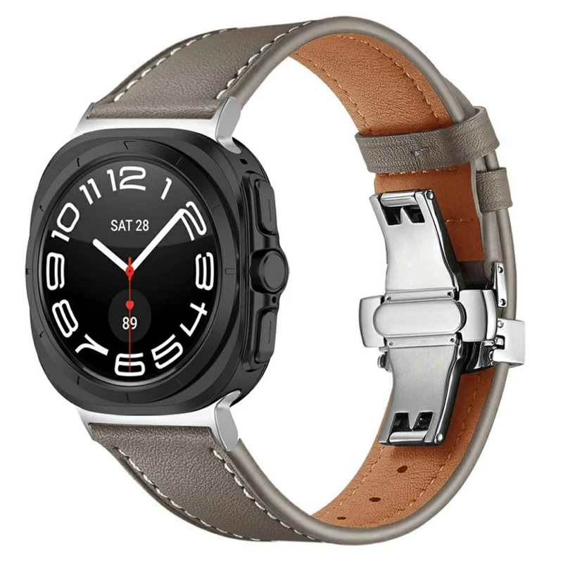 Dauerhaft Samsung Galaxy Watch Ultra 47mm Echtes Leder Armband