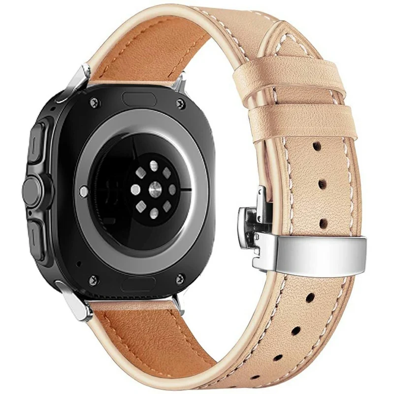 Dauerhaft Samsung Galaxy Watch Ultra 47mm Echtes Leder Armband