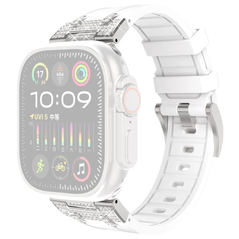 Unglaublich Angenehm Apple Smartwatch Strass Und Silikon Universell Armband