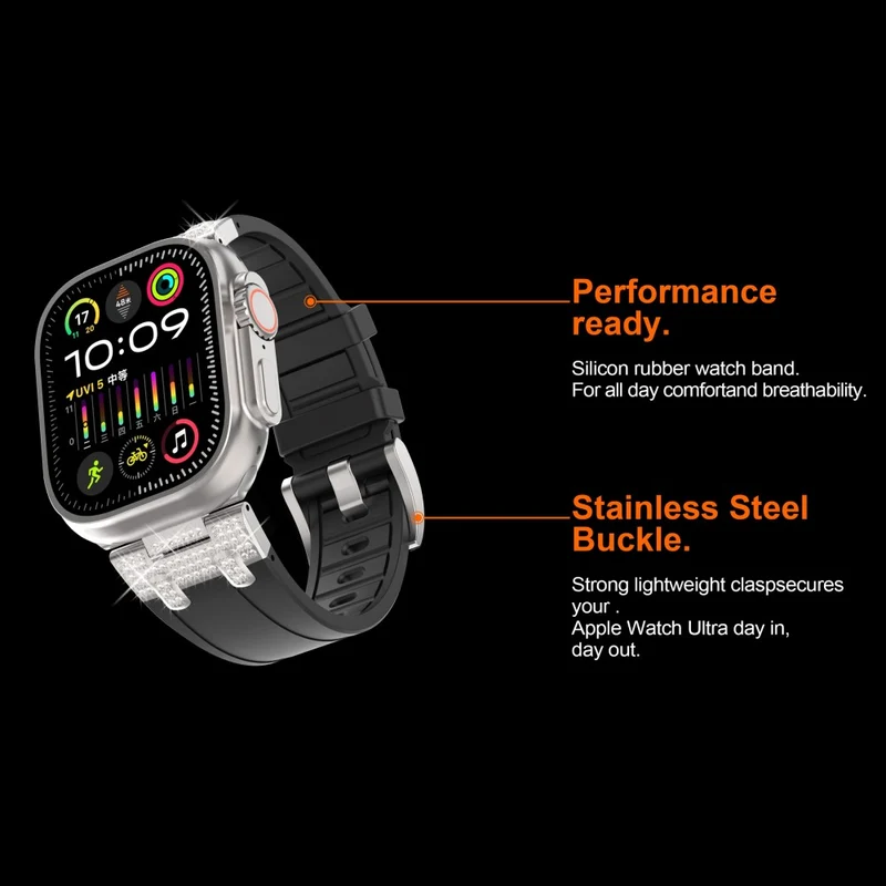 Unglaublich Angenehm Apple Smartwatch Strass Und Silikon Universell Armband