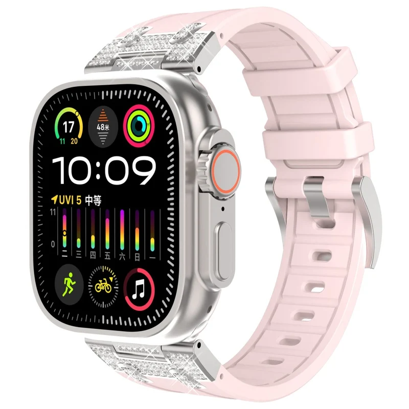 Unglaublich Angenehm Apple Smartwatch Strass Und Silikon Universell Armband