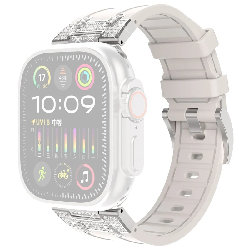 Unglaublich Angenehm Apple Smartwatch Strass Und Silikon Universell Armband