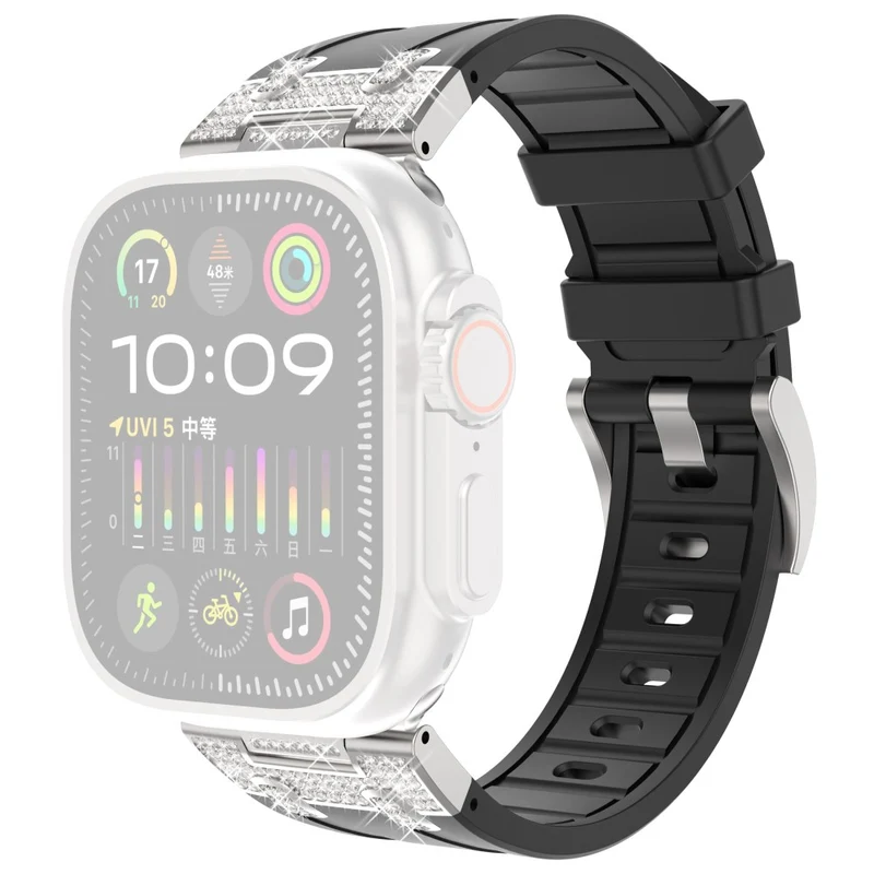 Elegant Apple Smartwatch Strass Und Silikon Universell Armband