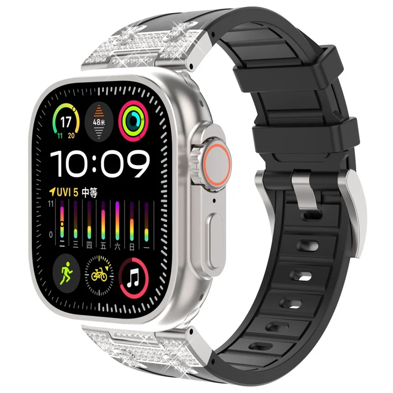 Elegant Apple Smartwatch Strass Und Silikon Universell Armband