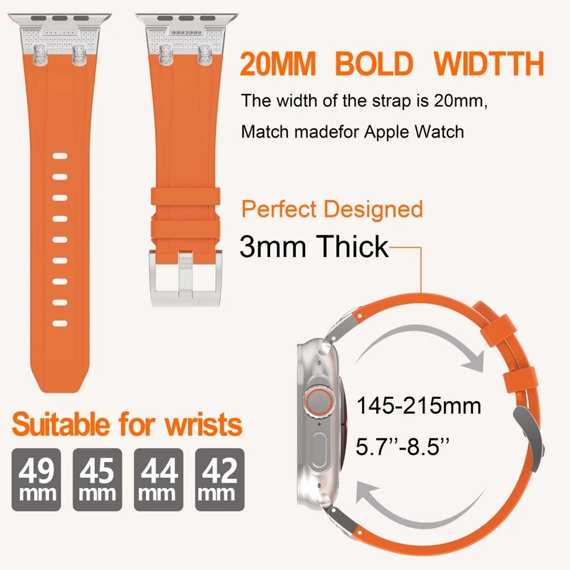 Elegant Apple Smartwatch Strass Und Silikon Universell Armband