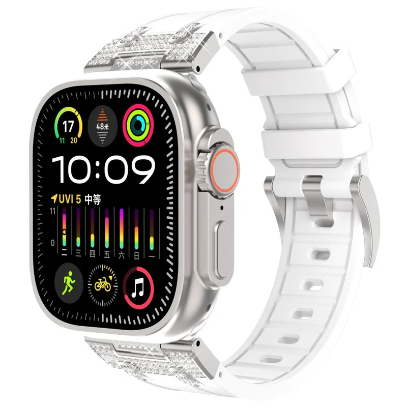 Elegant Apple Smartwatch Strass Und Silikon Universell Armband