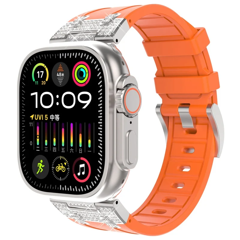 Elegant Apple Smartwatch Strass Und Silikon Universell Armband