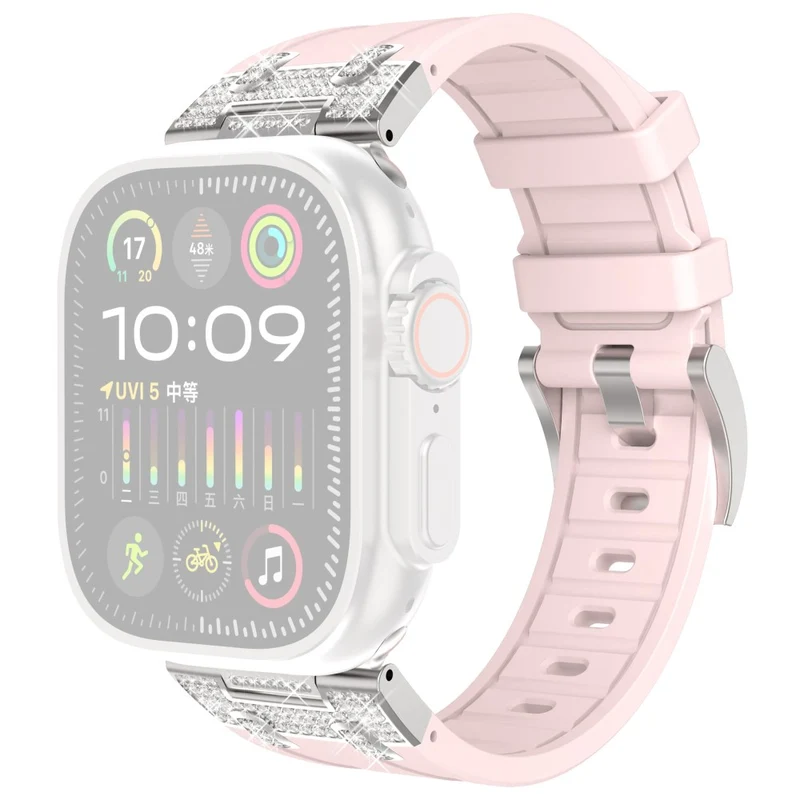 Elegant Apple Smartwatch Strass Und Silikon Universell Armband