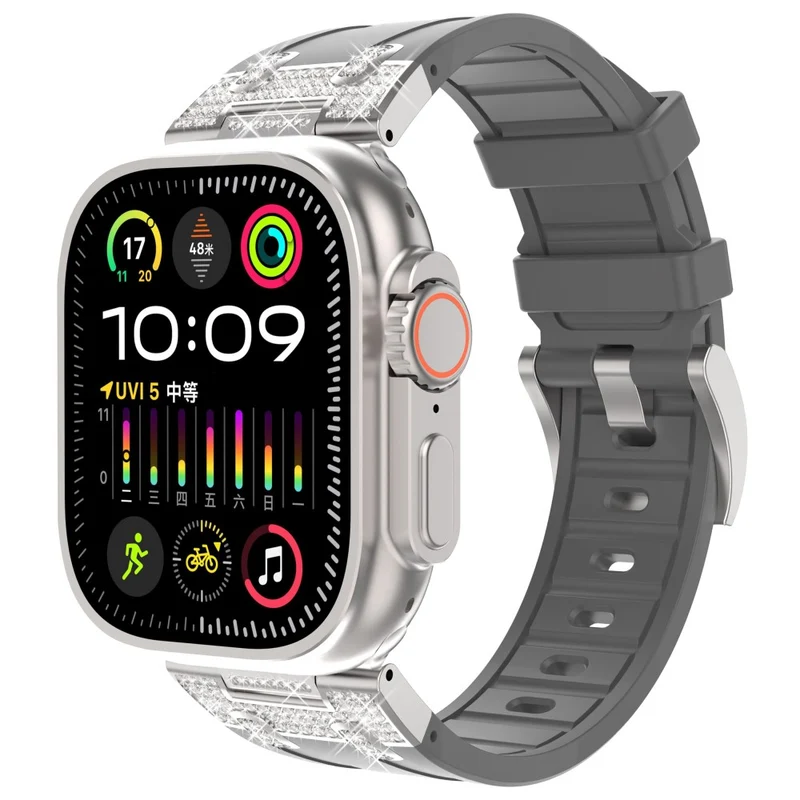 Elegant Apple Smartwatch Strass Und Silikon Universell Armband