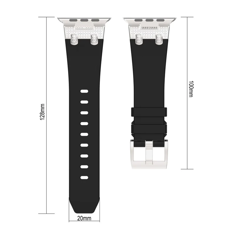 Elegant Apple Smartwatch Strass Und Silikon Universell Armband