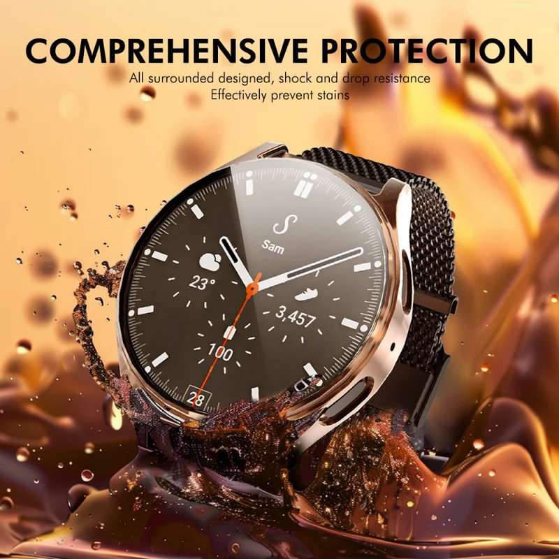 Bequem Samsung Galaxy Watch 7 44mm Hülle mit Displayschutz in Silikon