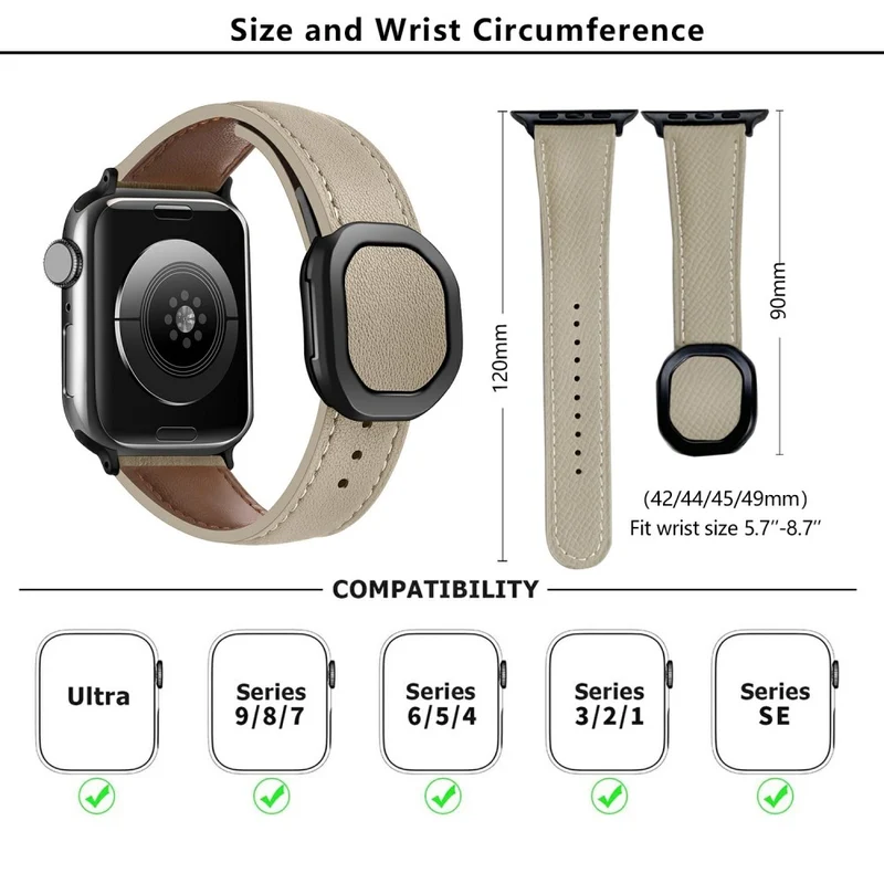 Super Stylisch Apple Smartwatch Echtes Leder Universell Armband