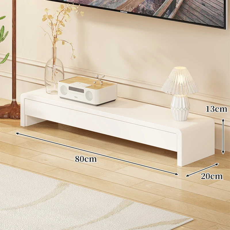 Niedrige massive Holz-TV-Medienkonsole Bank mit offenen rechteckigen Beinen