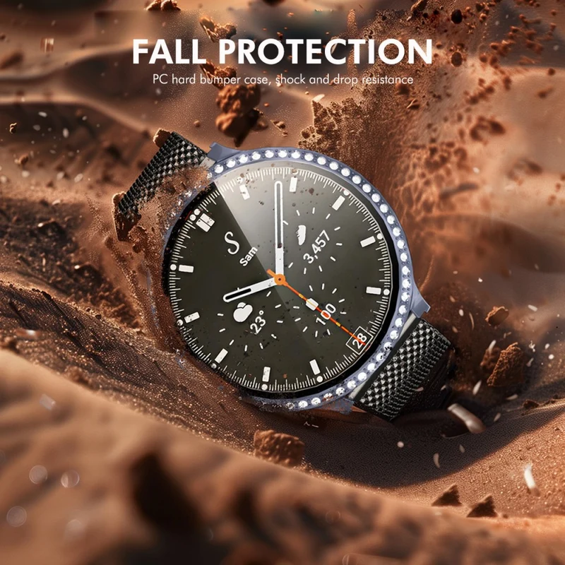 Samsung Galaxy Watch 7 44mm Strass und Silikon Displayschutz