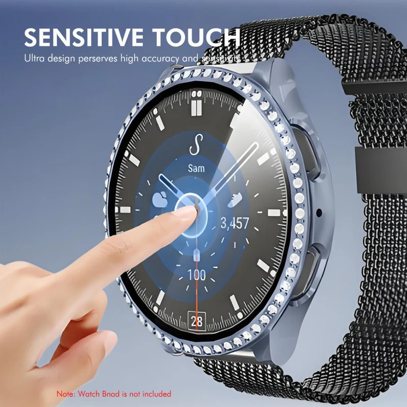 Samsung Galaxy Watch 7 44mm Strass und Silikon Displayschutz
