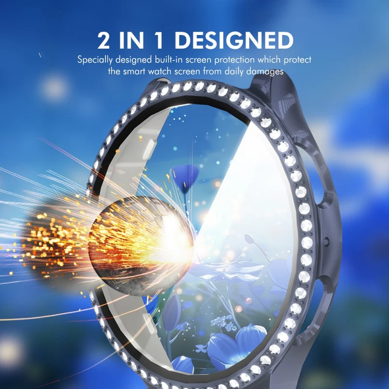 Samsung Galaxy Watch 7 44mm Strass und Silikon Displayschutz