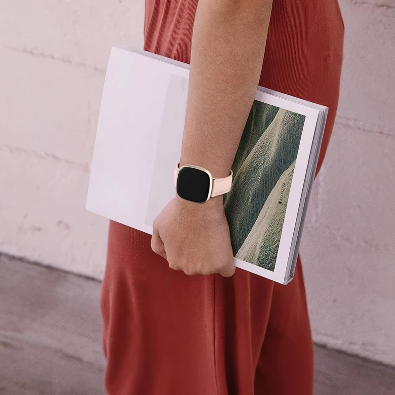Sehr Gut Fitbit Versa 3 / Fitbit Sense Echtes Leder Armband