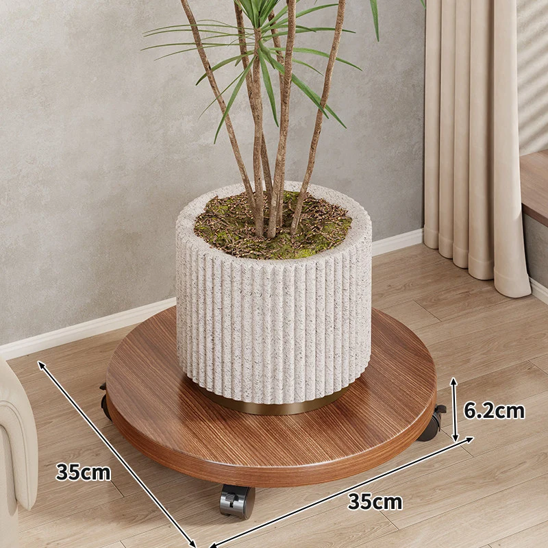 Runder Holzkugelrollen Pflanzen Caddy