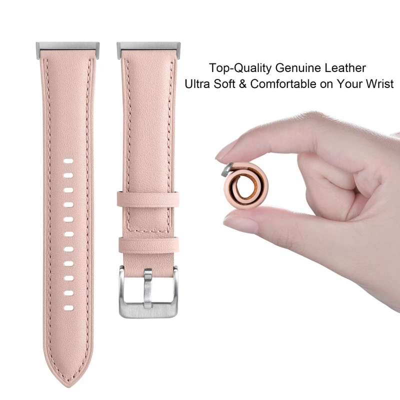 Sehr Bequem Fitbit Versa 4 / Fitbit Sense 2 Echtes Leder Universell Armband